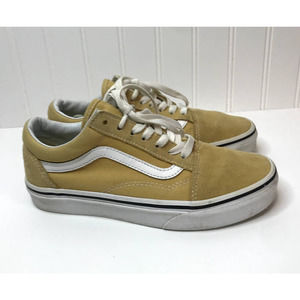Vans Mustard Yellow Suede Canvas Low Top Skater Sneakers Size 5.5W  4M